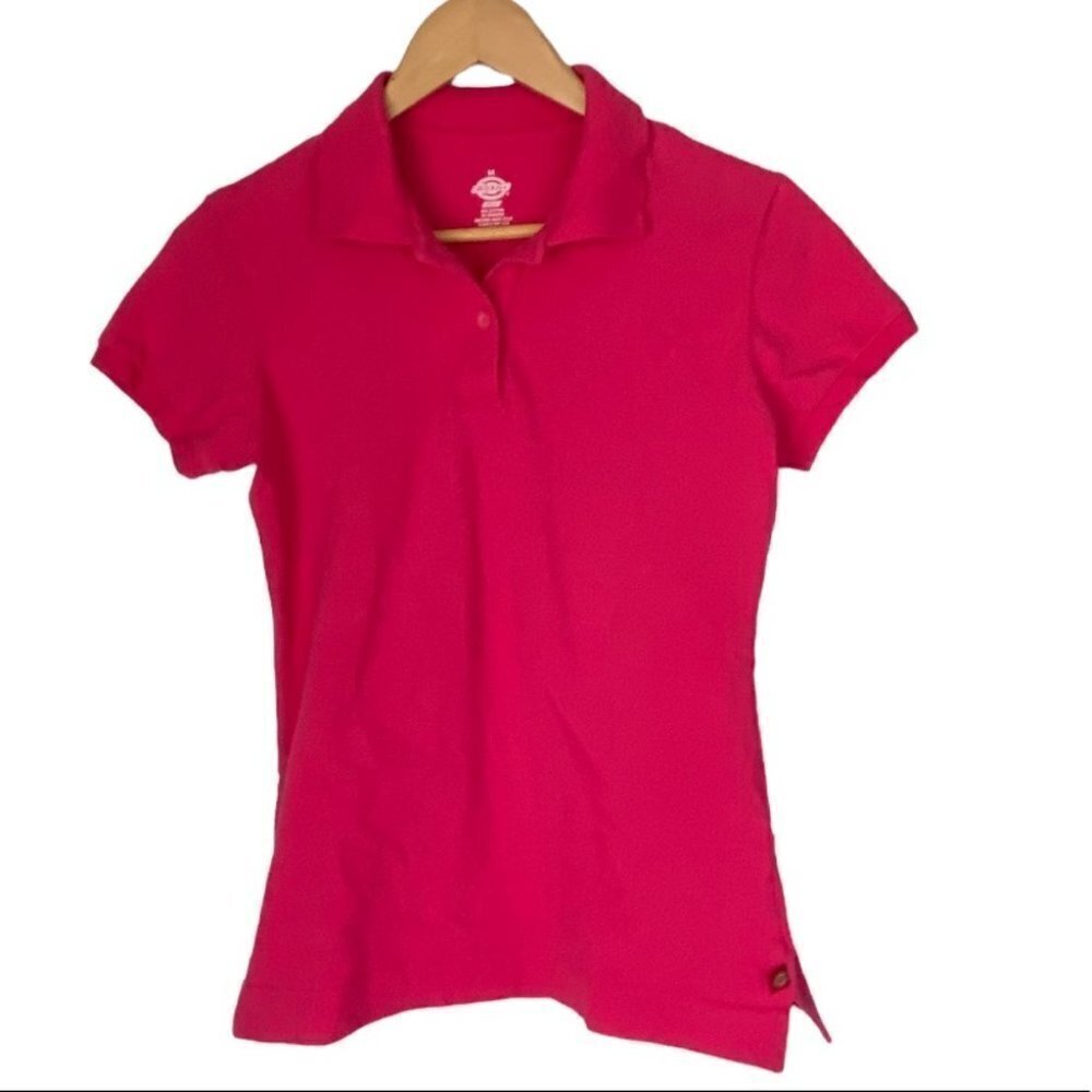 DICKIES Pink Short Sleeve Polo Shirt Womens Size Medium Good Condition